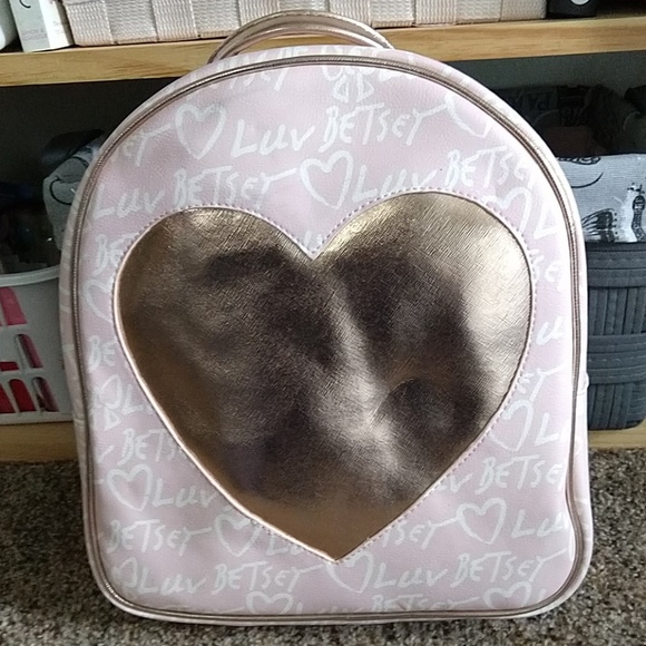 Betsey Johnson | Bags | Luv Betsey Rose Gold Heart Backpack  display picture 2